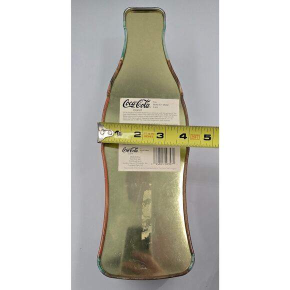 Vintage 1997 Coca-Cola Bottle Shaped Tin Canister with Hinges to Open - Picture 12 of 13